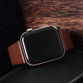 img 3 attached to Fullmosa Compatible Apple Watch Band 38Mm 40Mm 41Mm 42Mm 44Mm 45Mm Leather Compatible IWatch Band/Strap Compatible Apple Watch SE &Amp Cell Phones & Accessories
