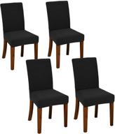 black stretch slipcovers for dining room chairs - set of 4 kitchen chair covers logo