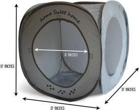 img 2 attached to Feline Ruff Home Sweet Home Pop Up Cat Cube: Collapsible Indoor Kitty House. Covered Pet Bed Hideaway Cave for Dogs and Other Pets