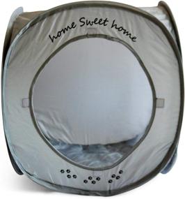 img 3 attached to Feline Ruff Home Sweet Home Pop Up Cat Cube: Collapsible Indoor Kitty House. Covered Pet Bed Hideaway Cave for Dogs and Other Pets