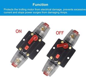 img 3 attached to 🔌 WOHHOM 30A 40A 50A 60A 80A 100A 150A Audio Circuit Breaker Auto Car Stereo Inline Fuse Holders Inverter, Manual Reset 12V-24V DC for Automotive Marine Boat Audio System Protection - 20A