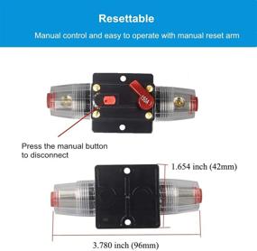 img 1 attached to 🔌 WOHHOM 30A 40A 50A 60A 80A 100A 150A Audio Circuit Breaker Auto Car Stereo Inline Fuse Holders Inverter, Manual Reset 12V-24V DC for Automotive Marine Boat Audio System Protection - 20A