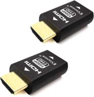 evanlak 3rd generrtion hdmi edid emulator passthrough eliminated emulator adapter work with mac thunderbolt to hdmi switches/extender/av receiver/video splitters -1920x1080@59hz-2pack logo