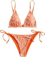 👙 zaful women's whip stitch textured string triangle bikini set - trendy two piece swimsuit for beach-ready style logo