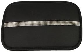 img 3 attached to U&amp;M Universal Bling Bling Car Center Console Cover: Enhance Your Car's Style with Leather Luster Crystal Arm Rest Padding - Black-Leather