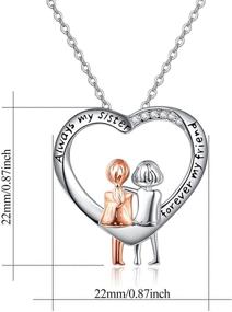 img 3 attached to 💕 Sterling Silver Sisters Necklace - TANGPOET Mothers Day Sisters Gifts, Sister Graduation Gifts: Heart Pendant Female Friendship Jewelry for Teens Girls