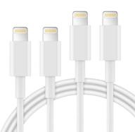 aunc зарядное устройство iphone 4pack 3/3/6/6футовый длинный usb-кабель для зарядки - кабель высокой скорости для передачи данных для iphone xs max/x/8/7/plus/6s/6/se/5s ipad логотип