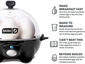 img 1 attached to 🥚 Dash Rapid Egg Cooker: Electric Egg Cooker for Hard Boiled Eggs, Poached Eggs, Scrambled Eggs, or Omelets - Black (6 Egg Capacity, Auto Shut Off Feature) DEC005BK