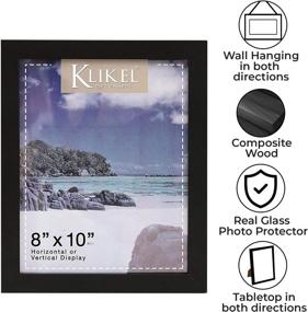 img 2 attached to 🖼️ Klikel Black 8x10 Document Picture Frames - Composite Wood, Real Glass - Wall Hanging/Table Display - Pack of 4 Frames for Enhanced SEO