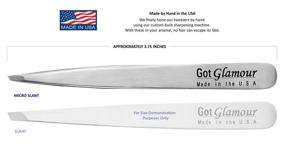 img 3 attached to 💇 Glamour Micro Slant Hair &amp; Eyebrow Tweezer: Stainless Steel, Made in USA - Elevate Your Beauty Game!