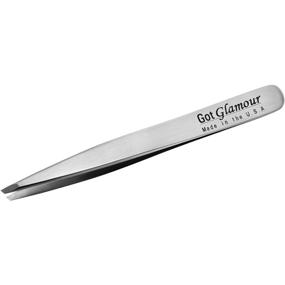 img 4 attached to 💇 Glamour Micro Slant Hair &amp; Eyebrow Tweezer: Stainless Steel, Made in USA - Elevate Your Beauty Game!