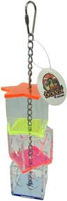 img 3 attached to Tropical Chickens Parrot Bird Boredom Buster Forage Box: Creative Hanging Treat Foraging Toy for Enrichment & Small Bird Fun - Conure, Cockatiel, & More! Transparent Acrylic Food Holder Included
