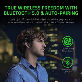 img 3 attached to 🎧 Улучшите свой игровой опыт с беспроводными Bluetooth-наушниками Razer Hammerhead True Wireless для игр: низкая задержка, водонепроницаемость, автоматическое сопряжение, сенсорное управление, динамики 13 мм, классический черный.