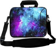 richen 17 inch laptop shoulder bag - stylish carrying case for 15.6/16/17/17.3/17.4 inch laptops - protective cover with handle - galaxy design logo