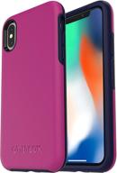 📱 otterbox symmetry series case for iphone xs & iphone x - mix berry jam: baton rouge maritime blue - durable retail packaging logo