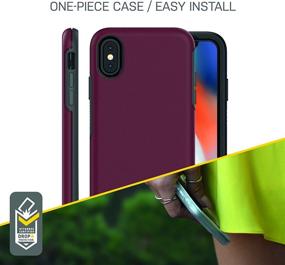 img 1 attached to 📱 OtterBox SYMMETRY SERIES Case for iPhone Xs & iPhone X - MIX BERRY JAM: Baton Rouge Maritime Blue - Durable Retail Packaging