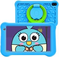 android 10 планшет для детей с двойной камерой, играми, родительским контролем и gps - 7-дюймовый ips-дисплей, 2 гб озу, 32 гб памяти - предустановленный kidoz; включен защитный чехол для детей - синий. логотип