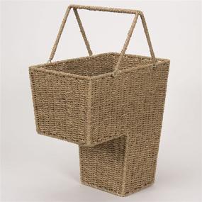 img 3 attached to 🧺 Convenient and Stylish Seagrass Wicker Stair Step Basket with Handle for Household Essentials
