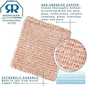 img 2 attached to Redecker Copper Cleaning Cloth: Set of 2, Durable and Non-Abrasive Scrubber, Machine Washable - Made in The Netherlands
