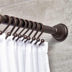 img 2 attached to 🚿 iDesign 55871 Axis Metal Shower Curtain Hooks, Rust Resistant Rings, Set of 12, Bronze - Ideal for Kid's, Guest, and Master Bathrooms