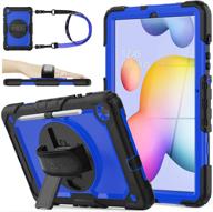 ✨ seymac stock drop-proof case for samsung galaxy tab s6 lite 10.4’’ 2020 sm-p610/p615, with screen protector, pencil holder, 360 rotating hand strap & stand (blue+black) logo