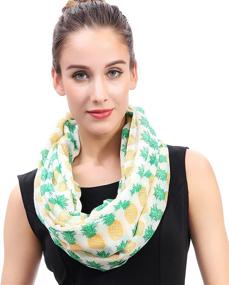 img 4 attached to Infinity Lightweight Women's Scarves 🍍 & Wraps by Lina Lily Pineapple