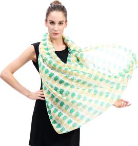 img 1 attached to Infinity Lightweight Women's Scarves 🍍 & Wraps by Lina Lily Pineapple