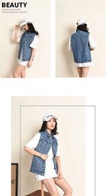 img 1 attached to XIAOADAI Sleeveless Jackets Distressed Classic Women's Clothing