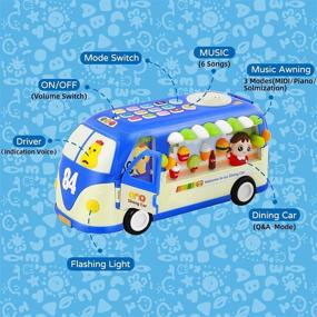 img 2 attached to Обучающие игрушки от Ohuhu: музыкальный автобус с буквами, словарными словами, числами и фонетическими звуками для младенцев, малышей, мальчиков и девочек.