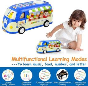 img 3 attached to Обучающие игрушки от Ohuhu: музыкальный автобус с буквами, словарными словами, числами и фонетическими звуками для младенцев, малышей, мальчиков и девочек.