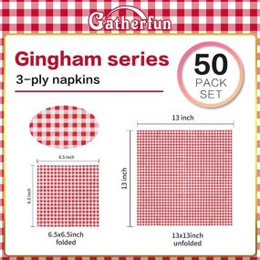 img 3 attached to Disposable White Gingham Paper Napkins