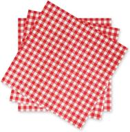 disposable white gingham paper napkins logo