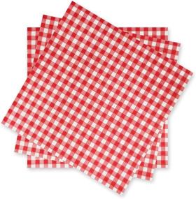 img 4 attached to Disposable White Gingham Paper Napkins