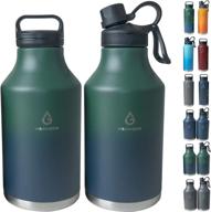 volcarock 40/64 oz insulated sports water bottle - hydro vacuum flask for cold and hot beverages | bpa free stainless steel construction | leakproof and dishwasher safe логотип