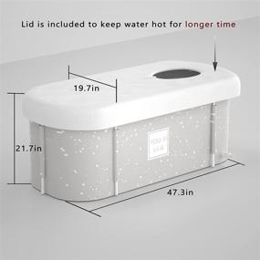 img 3 attached to 🛀 Kiseely Portable Foldable Bathtub for 2: Enjoy a Relaxing Spa Experience with Effortless Temperature Control - 47.3X21.7X19.7inch (Stars Style)