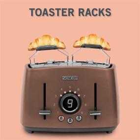 img 2 attached to 🍞 Sencor STS6076GD Premium Metallic 4-slot High Lift Toaster with Digital Button and Toaster Rack in Luxurious Gold Finish