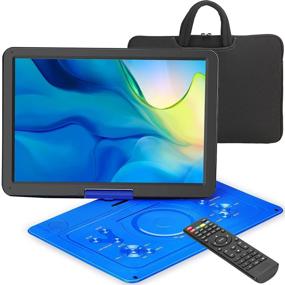 img 4 attached to 17.9-inch Portable DVD Player with 15.4-inch Large High-Definition Internal Swivel Screen, 4-Hour Rechargeable Battery, AV Cable for TV Sync, Region-Free DVD Player with Car Charger