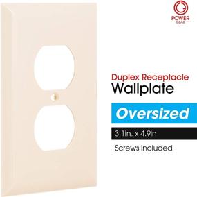 img 3 attached to Enhance Wall Décor with Power Gear Outlet Oversized Wall Plate Cover - Unbreakable Faceplate, 1 Gang, Light Almond, Screws Included - 1 Pack