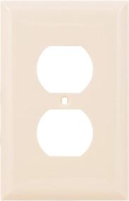 img 4 attached to Enhance Wall Décor with Power Gear Outlet Oversized Wall Plate Cover - Unbreakable Faceplate, 1 Gang, Light Almond, Screws Included - 1 Pack