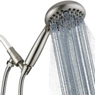 🚿 g-promise handheld shower head: high pressure, 6 spray settings, detachable & flexible with 70'' extra long hose and adjustable bracket (brushed nickel) logo