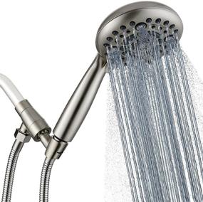 img 4 attached to 🚿 G-Promise Handheld Shower Head: High Pressure, 6 Spray Settings, Detachable & Flexible with 70'' Extra Long Hose and Adjustable Bracket (Brushed Nickel)
