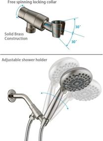 img 2 attached to 🚿 G-Promise Handheld Shower Head: High Pressure, 6 Spray Settings, Detachable & Flexible with 70'' Extra Long Hose and Adjustable Bracket (Brushed Nickel)