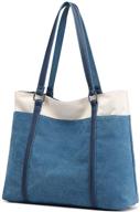 👜 stylish and functional wxnow women laptop tote bag: canvas handbag purse shoulder bag logo