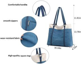 img 2 attached to 👜 Stylish and Functional Wxnow Women Laptop Tote Bag: Canvas Handbag Purse Shoulder Bag