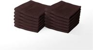 🧦 premium dark brown washcloths - set of 12: luxury cotton for ultimate comfort logo