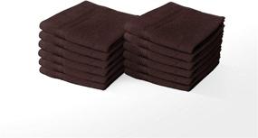 img 1 attached to 🧦 Premium Dark Brown Washcloths - Set of 12: Luxury Cotton for Ultimate Comfort