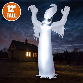 img 3 attached to 👻 12ft Halloween Inflatable Scary Spooky Ghost with LED | Indoor Outdoor Yard Decorations for Halloween Party, Garden, Lawn | Joiedomi Blow Up Inflatables