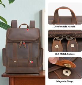 img 3 attached to Texbo Vintage Cowhide Backpack Shoulder: Timeless Style & Exceptional Durability