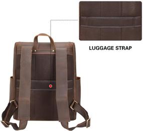 img 2 attached to Texbo Vintage Cowhide Backpack Shoulder: Timeless Style & Exceptional Durability