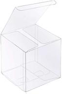 🎁 thalia 30 pcs plastic gift boxes: clear boxes for favors - 4 x 4 x 4 inch bulk packaging logo